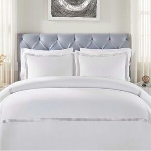 Embroidered Cotton Duvet Cover Set, Duvet & 2 Shams, King/California King New